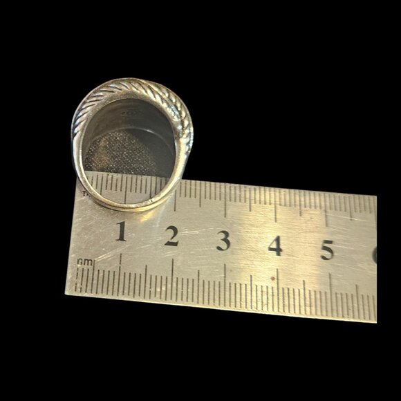 🧵 Premier Designs Braided Silver Rope Ring – Classic Dome Size 9/10 - Picture 2 of 4